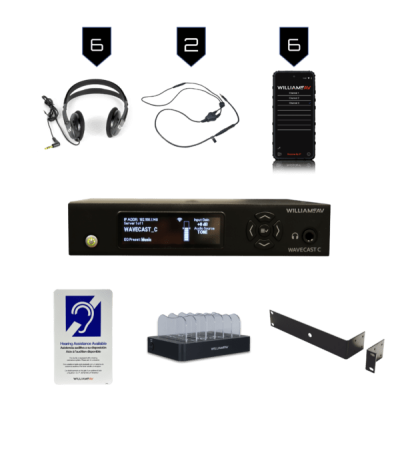 Система допомоги слуху WaveCAST із 6 приймачами Wi-Fi WAV Pro