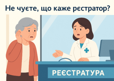 Меседж: Актуальна ситуація у медичних закладах — складнощі зі спілкуванням через бар’єри.